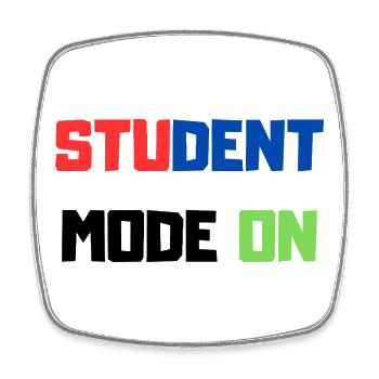 Étudiant drôle – Mode Étudiant ACTIVÉ - Magnet carré - blanc - Devant