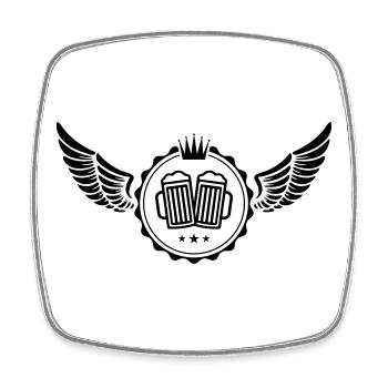 Beer Wing Emblem - Square fridge magnet - white - Front