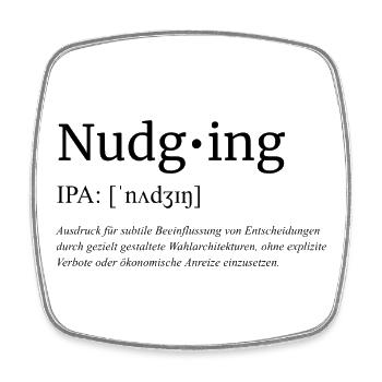 Nudging - Viereckiger Kühlschrankmagnet - Weiß - Vorne