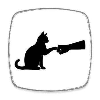 Cat Dad Cat Lover Cat Fist Team - Square fridge magnet - white - Front