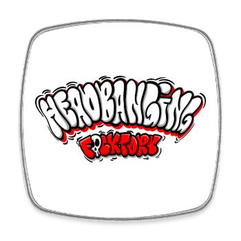 Headbanging Network Graffiti - Square fridge magnet - white - Front