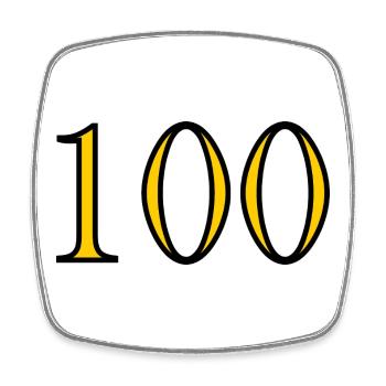 100. 100 JAHRE. 100-JÄHRIGES JUBILÄUM. GEBURTSTAG 100 - Viereckiger Kühlschrankmagnet - Weiß - Vorne