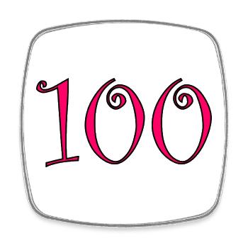 100. 100 JAHRE. 100-JÄHRIGES JUBILÄUM. GEBURTSTAG 100 - Viereckiger Kühlschrankmagnet - Weiß - Vorne