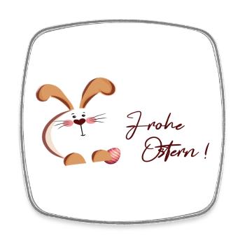 Easter bunny and egg - Square fridge magnet - white - Front