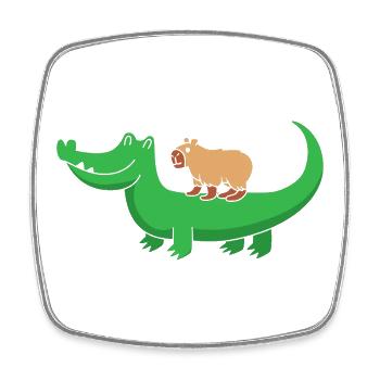 Capibara Capybara - Viereckiger Kühlschrankmagnet - Weiß - Vorne