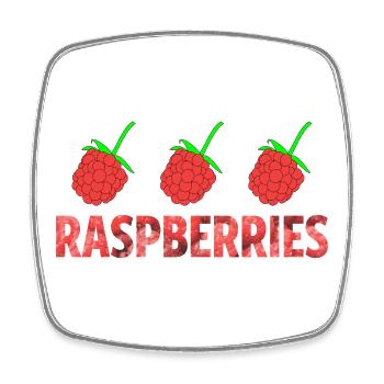 RASPBERRIES - Square fridge magnet - white - Front