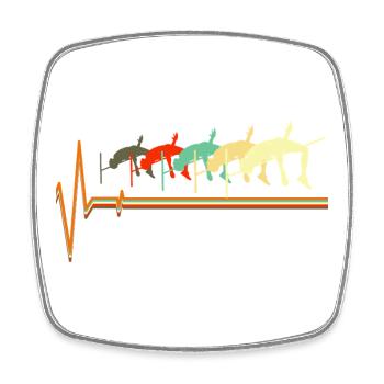 Hochsprung Heartbeat Retro Athletics Silhouette - Viereckiger Kühlschrankmagnet - Weiß - Vorne