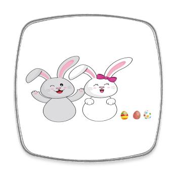 Cuddly bunny - Square fridge magnet - white - Front