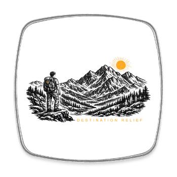 Wanderer Sonnenaufgang Destination Relief - Viereckiger Kühlschrankmagnet - Weiß - Vorne