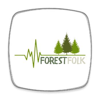 Forest Folk Logo mit Herzschlag - Viereckiger Kühlschrankmagnet - Weiß - Vorne