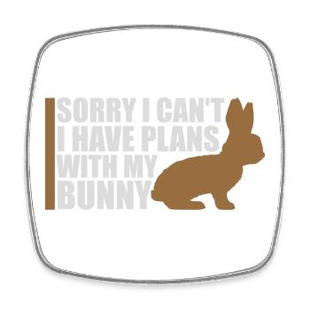 Sorry I Can't I Have Plans With My Bunny Hase Logo - Viereckiger Kühlschrankmagnet - Weiß - Vorne