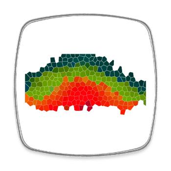 Forest Sunset Mosaic - Viereckiger Kühlschrankmagnet - Weiß - Vorne