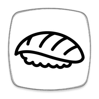 sushi - Magnet carré - blanc - Devant