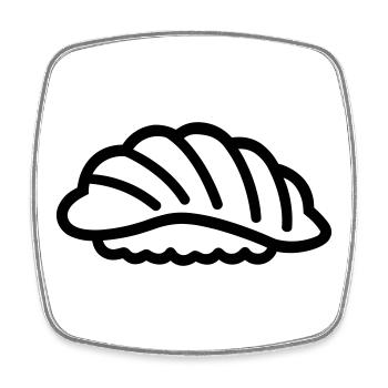 sushi - Magnet carré - blanc - Devant