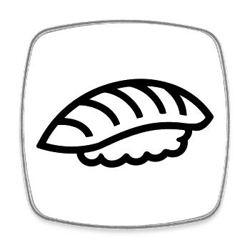 sushi - Magnet carré - blanc - Devant