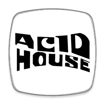 Acid House Musik-Logo-Design - Viereckiger Kühlschrankmagnet - Weiß - Vorne