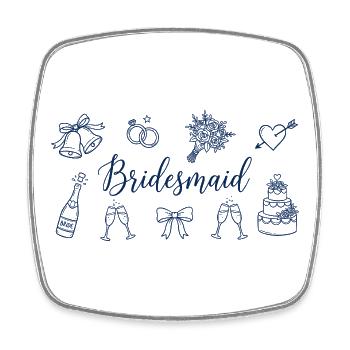 Bridesmaid Bride Squad Bow Bridal Party Wedding - Square fridge magnet - white - Front