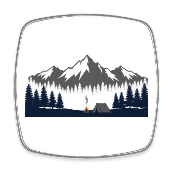 Camping Shirt for Outdoor Adventurers - Square fridge magnet - white - Front