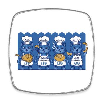 Sourdough Bread Baking Baker Sourdough Starter Jar - Viereckiger Kühlschrankmagnet - Weiß - Vorne