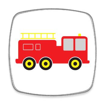 Fire truck - Square fridge magnet - white - Front