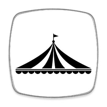 Circus Tent Carnival - Square fridge magnet - white - Front