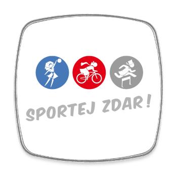 SPORTEJ ZDAR! - Viereckiger Kühlschrankmagnet - Weiß - Vorne