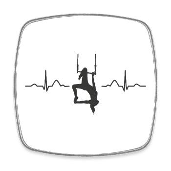 Aerialist Hearbeat EKG Cloud Swing Trapez - Viereckiger Kühlschrankmagnet - Weiß - Vorne