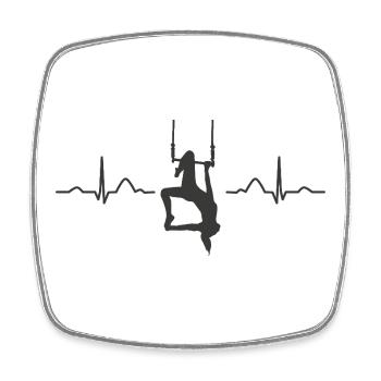 Aerialist Hearbeat EKG Cloud Swing Trapez - Viereckiger Kühlschrankmagnet - Weiß - Vorne