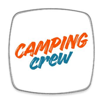 Camping Crew - Viereckiger Kühlschrankmagnet - Weiß - Vorne