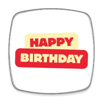 Happy Birthday - Viereckiger Kühlschrankmagnet - Weiß - Vorne