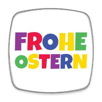 Frohe Ostern Bunte Schrift Typographie - Viereckiger Kühlschrankmagnet - Weiß - Vorne