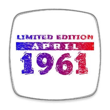 65. Geburtstag Limited Edition 04/1961 - Viereckiger Kühlschrankmagnet - Weiß - Vorne