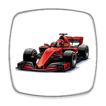Graphismes de voitures de course - Magnet carré - blanc - Devant