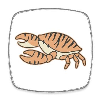 Orange Crab Striped Cartoon Tiger Stripes - Square fridge magnet - white - Front