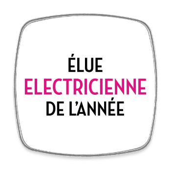 Élue Électricienne de l'Année : La Reine des Watts - Magnet carré - blanc - Devant