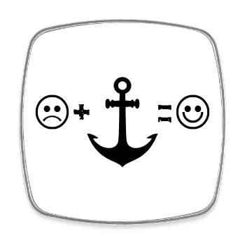 Anchor - Square fridge magnet - white - Front