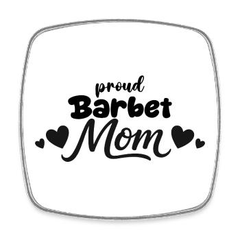 Proud French Water Dog Mother, Barbet - Square fridge magnet - white - Front