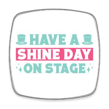 Le théâtre musical offre un cadeau théâtral de la journée Shine - Magnet carré - blanc - Devant