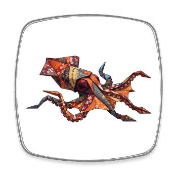 Origami-Krabben-Patchwork - Viereckiger Kühlschrankmagnet - Weiß - Vorne
