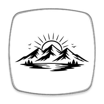 Berglandschaft  - Viereckiger Kühlschrankmagnet - Weiß - Vorne
