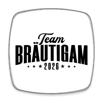 Team Bräutigam JGA 2026 Junggesellenabschied - Viereckiger Kühlschrankmagnet - Weiß - Vorne