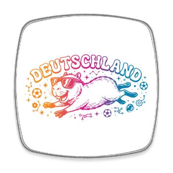 Deutschland Fussball Capybara - Viereckiger Kühlschrankmagnet - Weiß - Vorne
