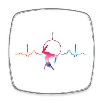 Aerialist Heartbeat Aerial Ring Lyra Luftring - Viereckiger Kühlschrankmagnet - Weiß - Vorne