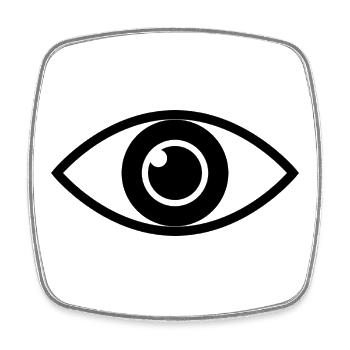 Auge - Viereckiger Kühlschrankmagnet - Weiß - Vorne