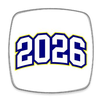 2026 Jahr - Viereckiger Kühlschrankmagnet - Weiß - Vorne