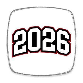 2026 Jahr - Viereckiger Kühlschrankmagnet - Weiß - Vorne