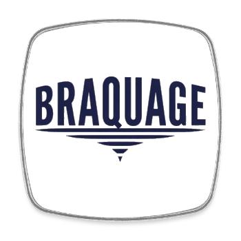 T-shirt "BRAQUAGE" – Second degré et style sportif - Magnet carré - blanc - Devant