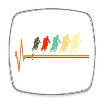 Dirt Racing Heartbeat Retro Motocross Pulse - Viereckiger Kühlschrankmagnet - Weiß - Vorne