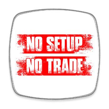 No setup no trade Stock Market Exchange Trader - Square fridge magnet - white - Front