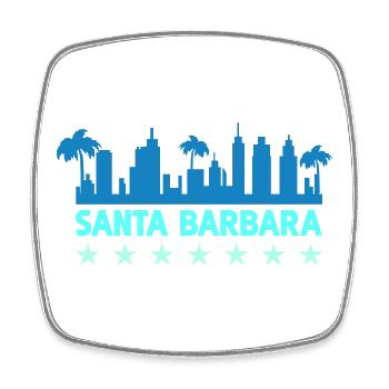 Santa Barbara Küsten Skyline Design - Viereckiger Kühlschrankmagnet - Weiß - Vorne